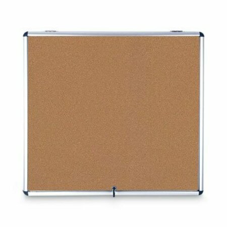 BI-SILQUE MasterVisi, Slim-Line Enclosed Cork Bulletin Board, 47 X 38, Aluminum Case VT380101150